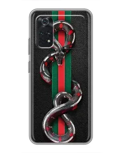 Чехол для Xiaomi POCO M4 Pro 4G с картинкой «Gucci — змея на полосе»