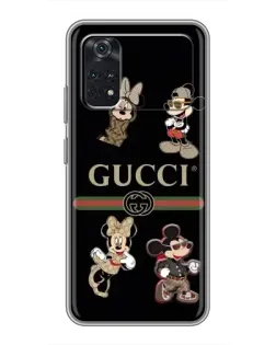 Чехол для Xiaomi POCO M4 Pro 4G с картинкой «Gucci — герои Disney и монограмма»
