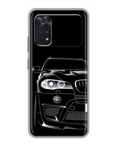 Чехол для Xiaomi POCO M4 Pro 4G с картинкой «Темный силуэт BMW»