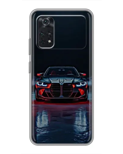 Чехол для Xiaomi POCO M4 Pro 4G с картинкой «BMW на мокрой дороге»