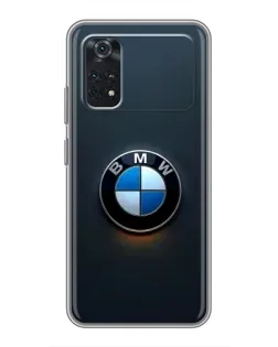 Чехол для Xiaomi POCO M4 Pro 4G с картинкой «Логотип BMW — минимализм»