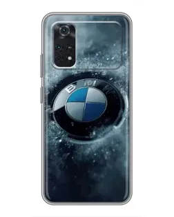 Чехол для Xiaomi POCO M4 Pro 4G с картинкой «Логотип BMW — лед»