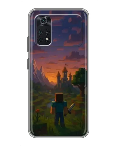 Чехол для Xiaomi POCO M4 Pro 4G с картинкой «Стив у башни» Чехол для Xiaomi POCO M4 Pro 4G с картинкой «Стив у башни»