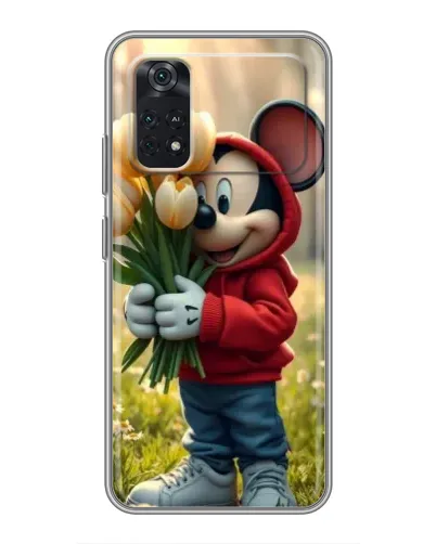 Чохол для Xiaomi POCO M4 Pro 4G з картинкою «Міккі з тюльпанами»