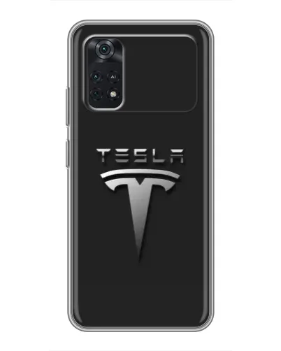 Чехол для Xiaomi POCO M4 Pro 4G с картинкой «Стальной логотип Tesla» Чехол для Xiaomi POCO M4 Pro 4G с картинкой «Стальной логотип Tesla»