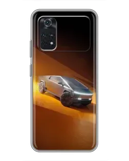 Чехол для Xiaomi POCO M4 Pro 4G с картинкой «Cybertruck в пустыне»