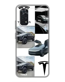 Чехол для Xiaomi POCO M4 Pro 4G с картинкой «Коллаж Cybertruck Tesla»