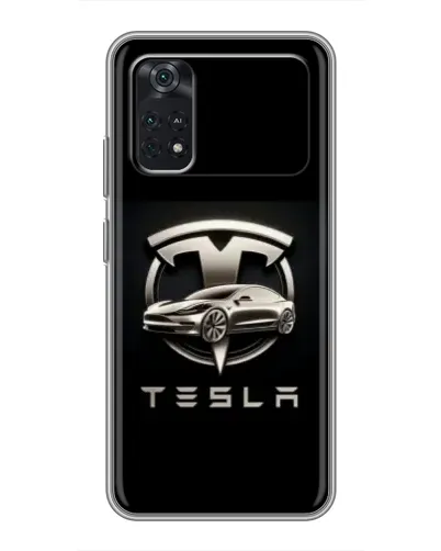 Чехол для Xiaomi POCO M4 Pro 4G с картинкой «Tesla — серебристое авто» Чехол для Xiaomi POCO M4 Pro 4G с картинкой «Tesla — серебристое авто»