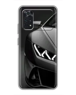 Чехол для Xiaomi POCO M4 Pro 4G с картинкой «Lamborghini фары детализация»
