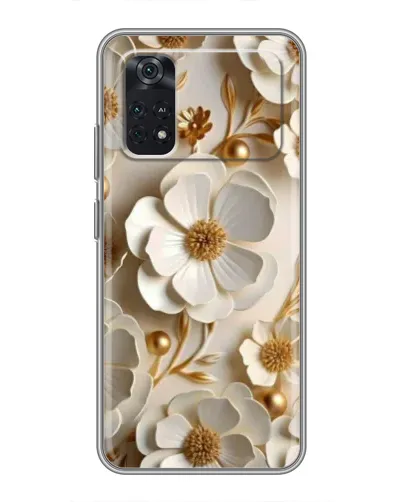 Чехол для Xiaomi POCO M4 Pro 4G с картинкой «Белие бумажние  цвети»