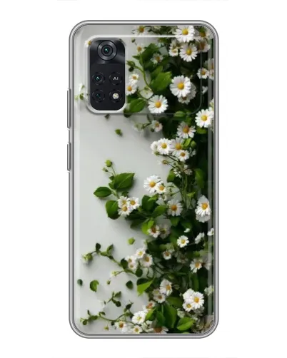 Чехол для Xiaomi POCO M4 Pro 4G с картинкой «Ветка мелких белых цветов»