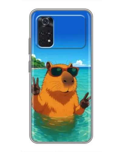 Чехол для Xiaomi POCO M4 Pro 4G с картинкой «Морская капибара»