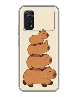 Чехол для Xiaomi POCO M4 Pro 4G с картинкой «Башня из капибар»