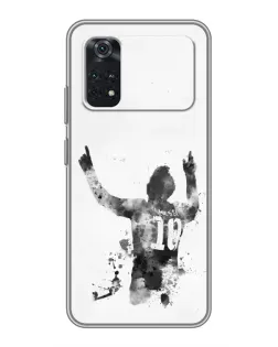 Чохол для Xiaomi POCO M4 Pro 4G з картинкою «Чорно-білий силует Мессі» Чохол для Xiaomi POCO M4 Pro 4G з картинкою «Чорно-білий силует Мессі»