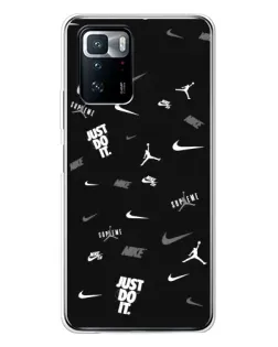 Чехол для Xiaomi POCO X3 GT с картинкой «Nike Black Pattern» Чехол для Xiaomi POCO X3 GT с картинкой «Nike Black Pattern»