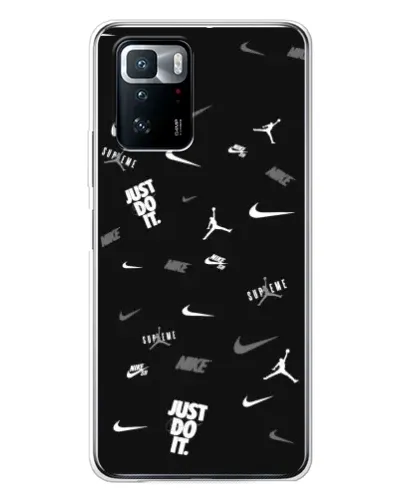 Чехол для Xiaomi POCO X3 GT с картинкой «Nike Black Pattern»