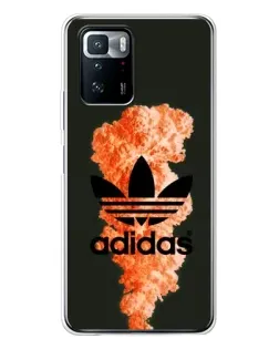 Чехол для Xiaomi POCO X3 GT с картинкой «Оранжевый дым Adidas» Чехол для Xiaomi POCO X3 GT с картинкой «Оранжевый дым Adidas»