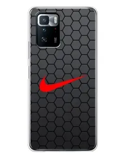 Чехол для Xiaomi POCO X3 GT с картинкой «Nike — карбоновая сетка» Чехол для Xiaomi POCO X3 GT с картинкой «Nike — карбоновая сетка»
