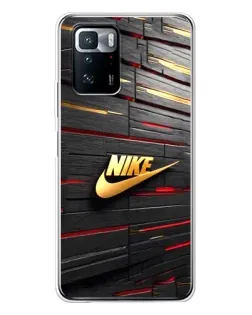 Чехол для Xiaomi POCO X3 GT с картинкой «Золотой Nike на металле» Чехол для Xiaomi POCO X3 GT с картинкой «Золотой Nike на металле»