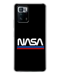 Чехол для Xiaomi POCO X3 GT с картинкой «NASA — классика Red Blue» Чехол для Xiaomi POCO X3 GT с картинкой «NASA — классика Red Blue»