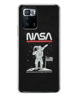 Чехол для Xiaomi POCO X3 GT с картинкой «NASA — шагаем по Луне» Чехол для Xiaomi POCO X3 GT с картинкой «NASA — шагаем по Луне»