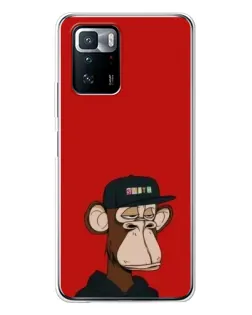 Чехол для Xiaomi POCO X3 GT с картинкой «Bored Ape — красный фон» Чехол для Xiaomi POCO X3 GT с картинкой «Bored Ape — красный фон»