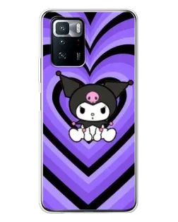 Чохол для Xiaomi POCO X3 GT з картинкою «Kuromi та фіолетові серця»