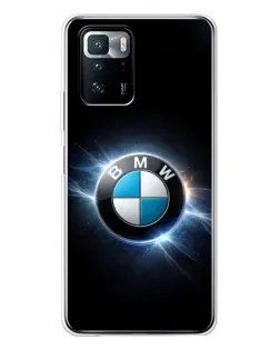 Чехол для Xiaomi POCO X3 GT с картинкой «BMW — неоновое сияние»