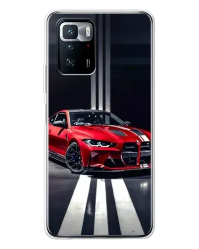 Чехол для Xiaomi POCO X3 GT с картинкой «Красная BMW на дороге»