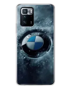 Чехол для Xiaomi POCO X3 GT с картинкой «Логотип BMW — лед»