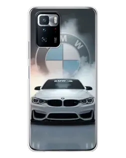 Чехол для Xiaomi POCO X3 GT с картинкой «BMW в белом дыму»