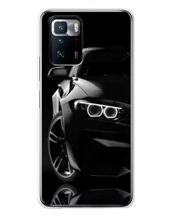 Чехол для Xiaomi POCO X3 GT с картинкой «Черная BMW — профиль»