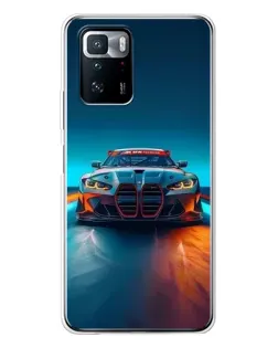 Чехол для Xiaomi POCO X3 GT с картинкой «BMW — огни неона»