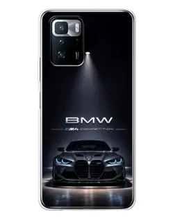 Чехол для Xiaomi POCO X3 GT с картинкой «BMW сквозь ночной город»