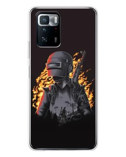 Чехол для Xiaomi POCO X3 GT с картинкой «PUBG — огненный силуэт» Чехол для Xiaomi POCO X3 GT с картинкой «PUBG — огненный силуэт»