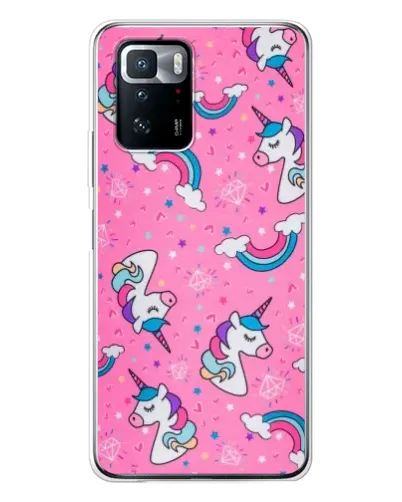 Чехол для Xiaomi POCO X3 GT с картинкой «Unicorn паттерн розовый»