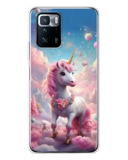 Чехол для Xiaomi POCO X3 GT с картинкой «Единорог среди облаков»