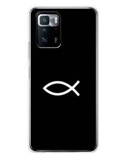 Чехол для Xiaomi POCO X3 GT с картинкой «Символ рыбы Jesus» Чехол для Xiaomi POCO X3 GT с картинкой «Символ рыбы Jesus»