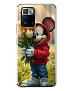 Чехол для Xiaomi POCO X3 GT с картинкой «Микки с тюльпанами» Чехол для Xiaomi POCO X3 GT с картинкой «Микки с тюльпанами»