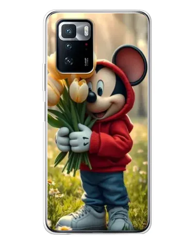 Чехол для Xiaomi POCO X3 GT с картинкой «Микки с тюльпанами» Чехол для Xiaomi POCO X3 GT с картинкой «Микки с тюльпанами»