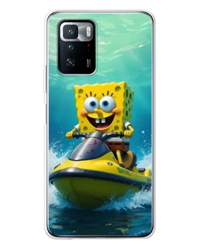 Чехол для Xiaomi POCO X3 GT с картинкой «Спанч Боб на гидроцикле» Чехол для Xiaomi POCO X3 GT с картинкой «Спанч Боб на гидроцикле»