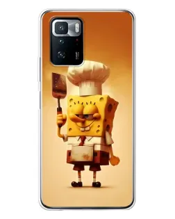 Чехол для Xiaomi POCO X3 GT с картинкой «Губка Боб повар»