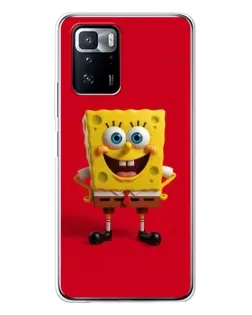 Чехол для Xiaomi POCO X3 GT с картинкой «Спанч Боб на красном»