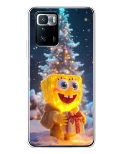Чехол для Xiaomi POCO X3 GT с картинкой «Рождественский Спанч Боб»