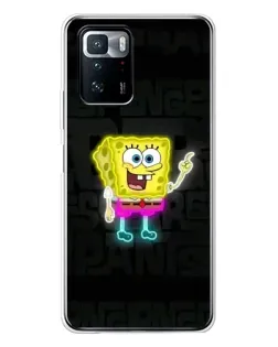 Чехол для Xiaomi POCO X3 GT с картинкой «Неоновый Губка Боб»