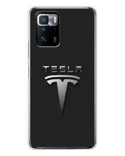 Чохол для Xiaomi POCO X3 GT з картинкою «Сталевий логотип Tesla»