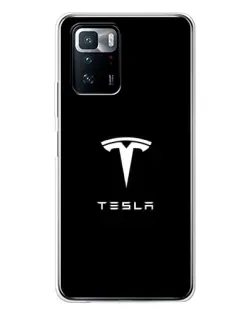 Чохол для Xiaomi POCO X3 GT з картинкою «Tesla White Logo»