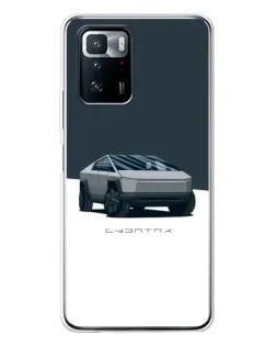 Чохол для Xiaomi POCO X3 GT з картинкою «Сріблястий Cybertruck Tesla»