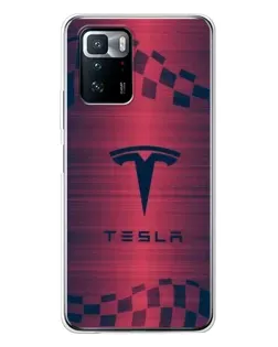 Чохол для Xiaomi POCO X3 GT з картинкою «Тесла червоний карбон»