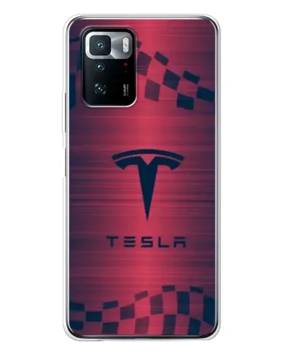 Чехол для Xiaomi POCO X3 GT с картинкой «Тесла красный карбон» Чехол для Xiaomi POCO X3 GT с картинкой «Тесла красный карбон»